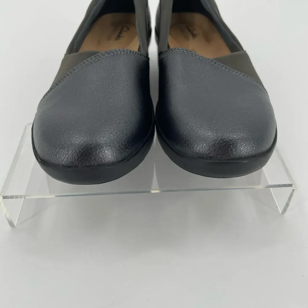 Clark’s Women’s Suttyn Walk Wedge‎ Slip-On Shoes, Black, Sz. 7M Comfort Office